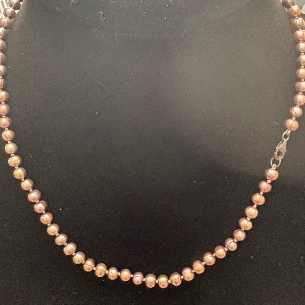 Elegant Brown Pearl Bead Necklace - Classic Women's Jewelry